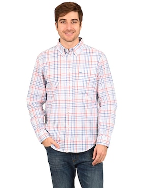 Camisa casual Ferrioni de algodón manga larga para hombre