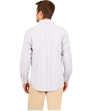 Camisa casual Ferrioni de algodón manga larga para hombre