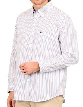 Camisa casual Ferrioni de algodón manga larga para hombre