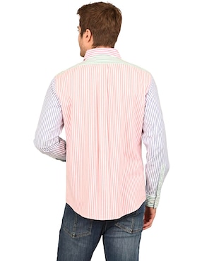 Camisa casual Ferrioni de algodón manga larga para hombre
