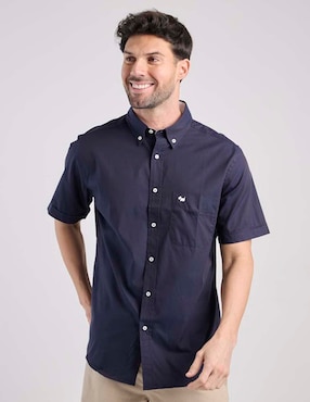 Camisa casual Ferrioni de algodón manga corta para hombre