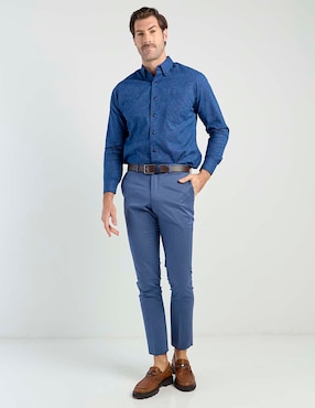 Camisa Regent Street de algodón manga larga para hombre