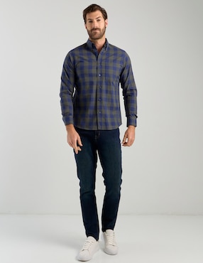 Camisa casual Regent Street de algodón manga larga para hombre