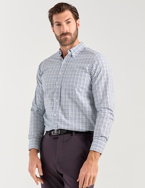 Camisa casual Regent Street de algodón manga larga para hombre