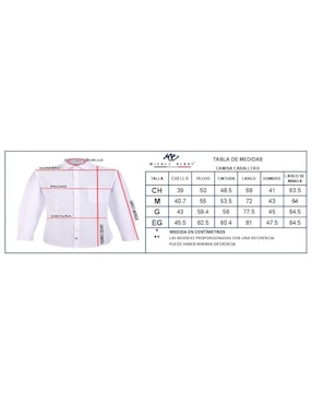 Camisa casual Michel Blanc manga larga para hombre