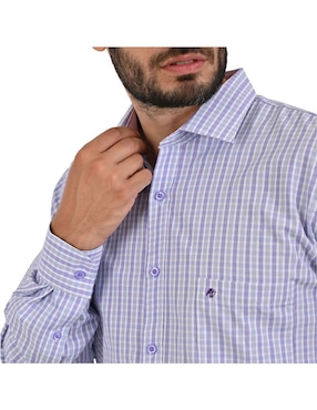 Camisa casual Michel Blanc manga larga para hombre