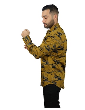 Camisa casual Platini de algodón manga larga para hombre