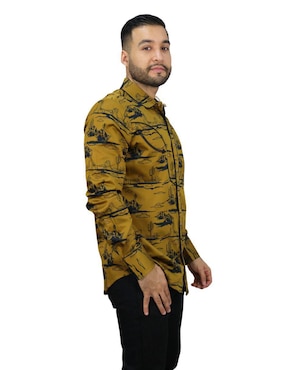 Camisa casual Platini de algodón manga larga para hombre