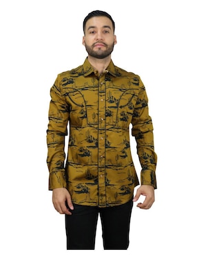 Camisa casual Platini de algodón manga larga para hombre