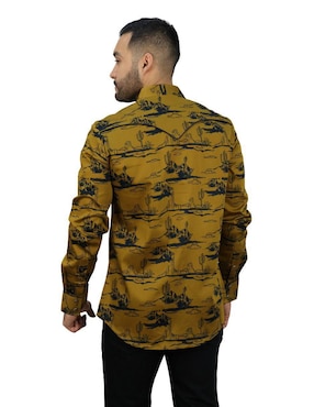 Camisa casual Platini de algodón manga larga para hombre