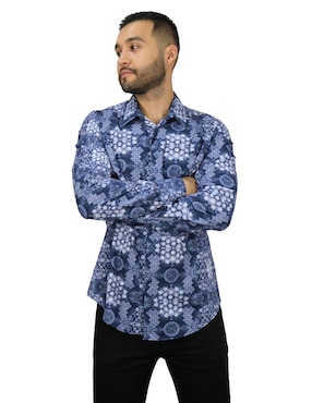 Camisa casual Platini manga larga para hombre