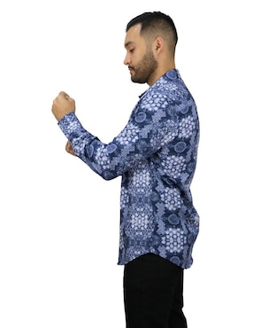 Camisa casual Platini manga larga para hombre