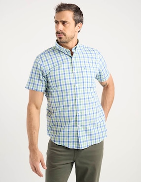 Camisa casual Dioro de algodón manga corta para hombre