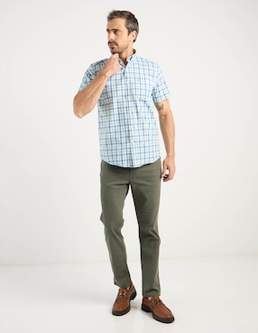 Camisa casual Dioro de algodón manga corta para hombre