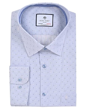 Camisa casual Michel Blanc de algodón manga larga para hombre