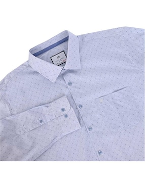 Camisa casual Michel Blanc de algodón manga larga para hombre
