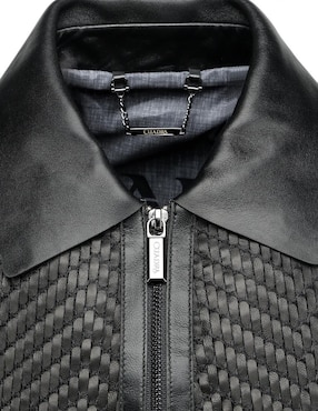 Chamarra casual Cuadra de piel para hombre