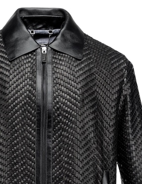 Chamarra casual Cuadra de piel para hombre