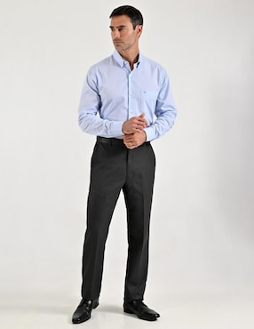 Camisa casual Sansabelt de algodón manga larga para hombre