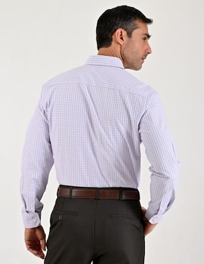 Camisa casual Sansabelt de algodón manga larga para hombre