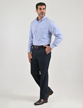 Camisa casual Sansabelt de algodón manga larga para hombre