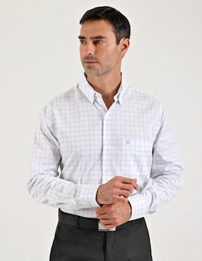Camisa casual Sansabelt de algodón manga larga para hombre
