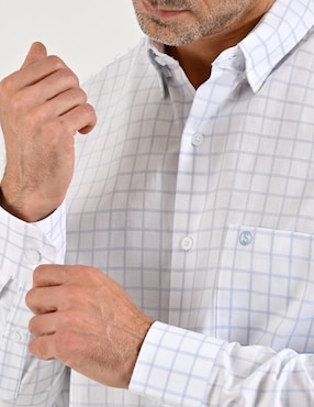 Camisa casual Sansabelt de algodón manga larga para hombre