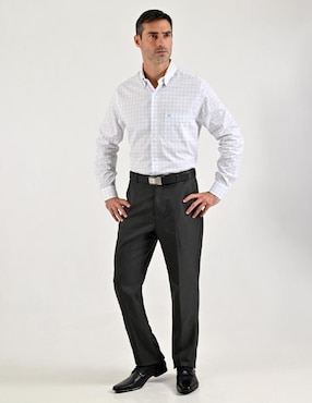 Camisa casual Sansabelt de algodón manga larga para hombre