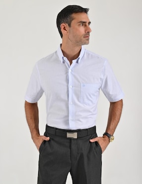 Camisa casual Sansabelt de algodón manga corta para hombre