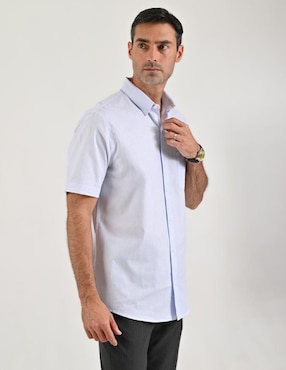 Camisa casual Sansabelt de algodón manga corta para hombre