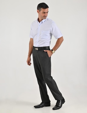 Camisa casual Sansabelt de algodón manga corta para hombre
