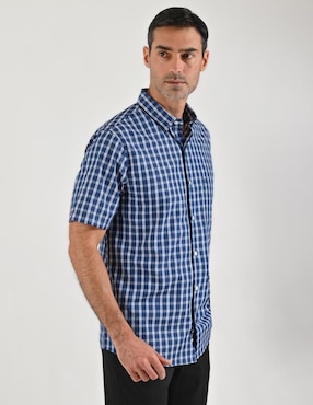 Camisa casual Sansabelt de algodón manga corta para hombre