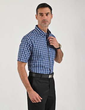 Camisa casual Sansabelt de algodón manga corta para hombre