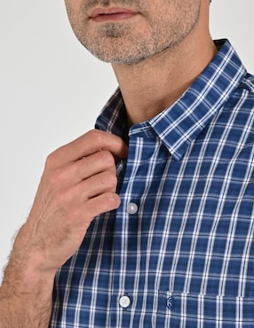 Camisa casual Sansabelt de algodón manga corta para hombre