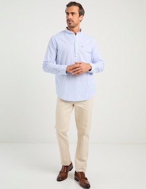 Camisa casual Ferrioni de algodón manga larga para hombre