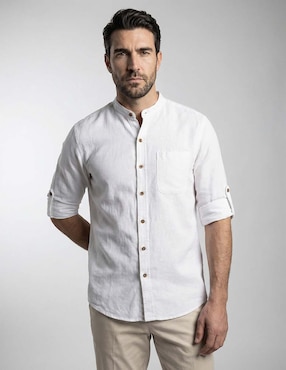Camisa casual Costavana de algodón manga larga para hombre