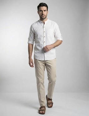 Camisa casual Costavana de algodón manga larga para hombre