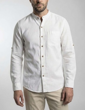 Camisa casual Costavana de algodón manga larga para hombre