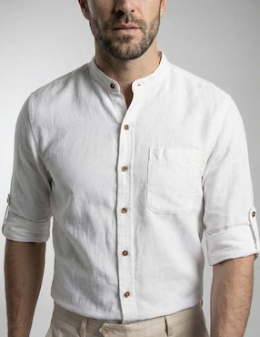 Camisa casual Costavana de algodón manga larga para hombre