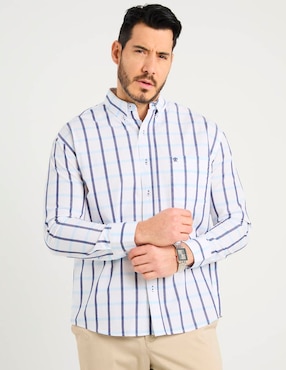 Camisa casual Cavalatti de algodón manga larga para hombre