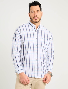 Camisa casual Cavalatti de algodón manga larga para hombre