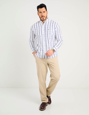 Camisa casual Cavalatti de algodón manga larga para hombre