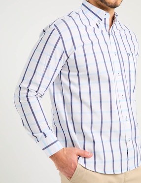 Camisa casual Cavalatti de algodón manga larga para hombre