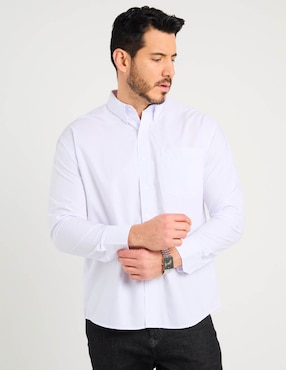 Camisa casual Cavalatti de algodón manga larga para hombre