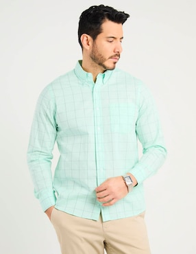Camisa casual Regent Street de algodón manga larga para hombre