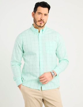 Camisa casual Regent Street de algodón manga larga para hombre