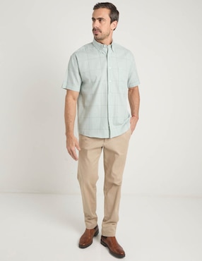 Camisa casual Cavalatti de algodón manga corta para hombre