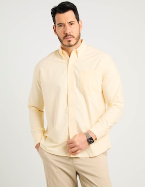 Camisa casual Cavalatti de algodón manga larga para hombre