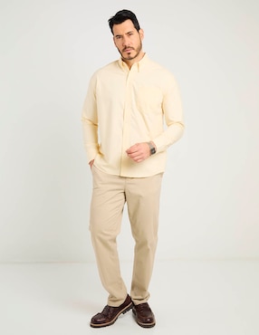 Camisa casual Cavalatti de algodón manga larga para hombre