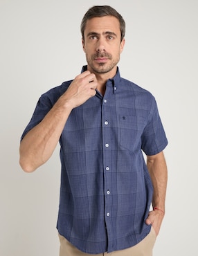 Camisa casual Cavalatti de algodón manga corta para hombre